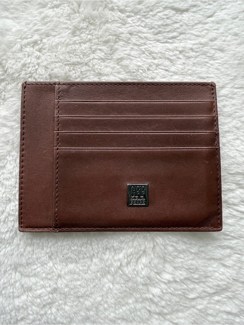 🇮🇹 Vintage Gianfranco Ferré Brown Leather Card Holder and Wallet.
